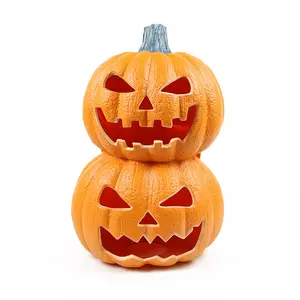 18.5inch Outdoor Yard Decoration Halloween Plastic Stacked Two Pumpkins