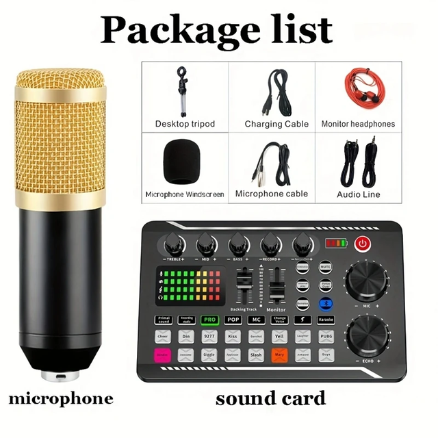 Card Sound Board Mixer Condenser Professional Recording Live Studio Microphone and Sound  Microphone Audio Sound Cards & Mixers