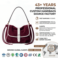 Tas Selempang Flap Suede Burgundy Mewah Elegan Trendi Boho Musim Gugur Kantor Sehari-hari Chic Wanita Dompet Tas Tangan OEM Kustom