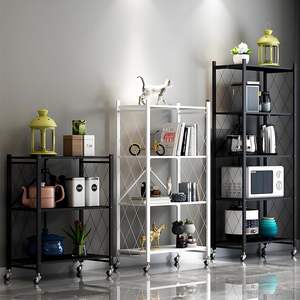 Multi Layer Floor-Standing Home Metal Collapsible Stackable <b>Kitchen</b> <b>Rack</b> Stainless Steel <b>Storage</b> Foldable Display <b>Rack</b> - Product Image 3