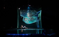 Projecteur holographique 3D portable transparent ignifuge avec cadre Spectacle de scène en direct Écran en maille de polyamide
