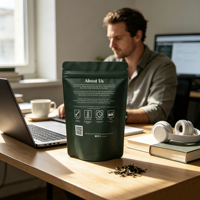 Pochette en plastique PE de haute qualité, autoportante, à trois côtés, résistante à l'humidité, de qualité alimentaire, avec fermeture éclair et option de logo personnalisé