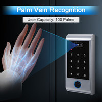 Lecteur Wiegand métallique Secukey VF6P 2026 avec reconnaissance faciale biométrique, lecture des veines palmaires, empreintes digitales et clavier de contrôle d'accès RFID pour bureau