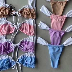 Fabricante de Bikinis, Traje de Baño de Moda para Mujer, Bikini de Doble Capa Estampado, Conjunto de Traje de Baño de Nailon Reciclado Personalizado - Product Image 4