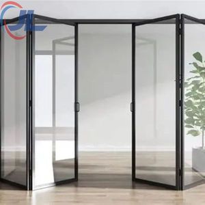 Portes en alliage d'aluminium de conception moderne, <span class=keywords><strong>porte</strong></span> coulissante pliante en verre, ouverture extérieure et <span class=keywords><strong>intérieure</strong></span>, <span class=keywords><strong>porte</strong></span> pliante - Product Image 6