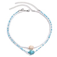 Tidepool collier étoile de mer Surf plage Boho colliers réglables coquille perlée tour de cou avec tortue océan cadeau