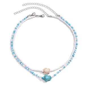 Tidepool <span class=keywords><strong>collier</strong></span> étoile de mer <span class=keywords><strong>Surf</strong></span> plage Boho colliers réglables coquille perlée tour de cou avec tortue océan cadeau - Product Image 3