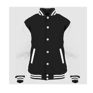 Venta al por mayor de los hombres de peso pesado Varsity chaqueta de moda Casual Stand Collar con logotipo personalizado bordado carta recubierta de procesamiento - Product Image 3