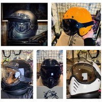Casque de moto universel bouclier à bulles visière lentille casque de motocross lunettes rétro Moto motard cyclisme lentille pour casque ouvert