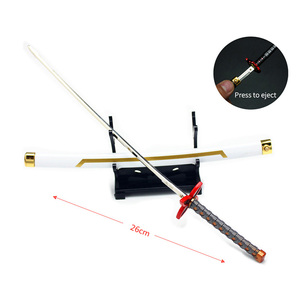 Miễn phí Mẫu Mini 26cm kim loại amine Quỷ Slayer thanh kiếm Keychain đồ chơi Katana đồ trang trí kim loại - Product Image 2