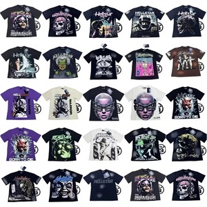 Conjunto de Camiseta y Pantalones Cortos de Punto NFC Hell High Street Fashion, Unisex, 100% Algodón, Corte Holgado, Transpirable, Antiarrugas, Estilo Hip Hop - Product Image 1