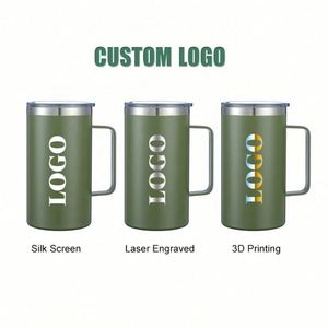 Gobelet à café personnalisable de 12 oz, 14 oz, 16 oz, 24 oz avec poignée, à double paroi, isolé sous vide, pour la promotion et les cadeaux d'entreprise - Product Image 3