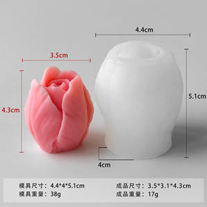 Moule en silicone DIY <span class=keywords><strong>pour</strong></span> diffuseur d'arômes en forme de tulipe, <span class=keywords><strong>kit</strong></span> d'artisanat en pierre de gypse, moule à fleurs <span class=keywords><strong>pour</strong></span> décoration en chocolat et résine - Product Image 2