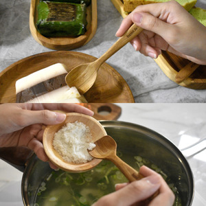 Cuchara de Postre de Madera de Teca Emila, Ecológica y Natural, Apta para Alimentos, Sin Pintura ni Barniz, Halal, Personalizable - Product Image 5