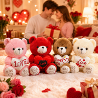 Boneka Beruang Merah Lucu dengan Hati Cinta - Hadiah Sempurna untuk Hari Valentine