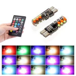 Ampoule LED RGB T10 pour intérieur de voiture, télécommande, éclairage large W5W, ampoule de remplacement pratique pour voiture - Product Image 5