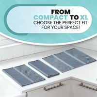 Tapis d'égouttage pliable en silicone pour comptoir de cuisine, égouttoir à vaisselle facile à nettoyer, tapis d'évier pour vaisselle de cuisine