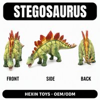 Figurine réaliste de Stegosaurus en PVC écologique vert 14x4x8, modèle d'enseignement du dinosaure, décoration de bureau pour enfants