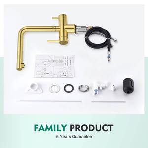 Robinet de cuisine moderne à 3 voies avec douchette extractible dorée, vente chaude en usine - Product Image 6