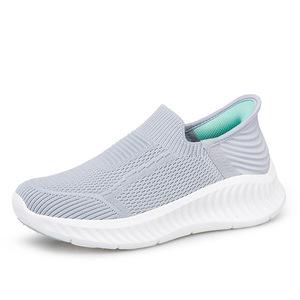 White Mesh Slip-On Walking Shoes Round Toe Breathable EVA Midsole All Seasons Style wholesale - Product Image 5