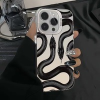 Coque de téléphone portable antichoc étanche IMD motif dessin animé style cool python boa pour iPhone 16 (vente en gros)