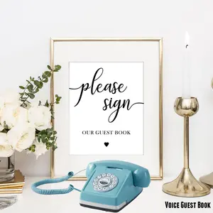 Customized Wholesales Antique Vintage Record Phone Voice Mail Message Retro Voice Guest Book Guestbook Phone For Wedding Party