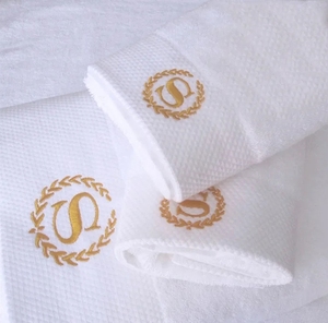Meisiyu Ensemble de serviettes de bain et de débarbouillettes de luxe 100% coton 70x140cm, séchage rapide, <span class=keywords><strong>couleur</strong></span> unie, logo personnalisé, cadeau de mariage, tissé - Product Image 6