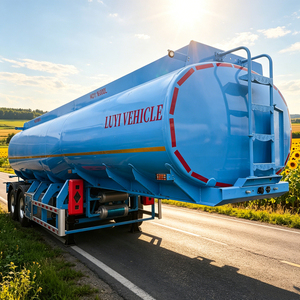 Semi-remorque citerne en alliage d'aluminium légère à deux compartiments avec suspension pneumatique, certifiée ISO, pour le <span class=keywords><strong>transport</strong></span> <span class=keywords><strong>de</strong></span> carburant et d'essence, 30 m³, avec dolly - Product Image 1