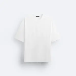 High Quality Custom Designer Plain T Shirts Manufacturer White Drop Shoulder T-shirts Luxury Heavyweight Over Sized T Shirt Men