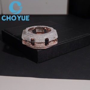 New Arrival Solid 925 Silver Gold Plated Mosaic Setting Moissanite <b>Watch</b> <b>Case</b> for GA2100 Iced Out Hip Hop <b>Watch</b> Accessory - Product Image 2