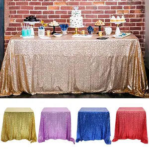 Cubierta de mesa Rectangular con lentejuelas brillantes, mantel de oro rosa/plateado, decoración del hogar para fiesta de boda, varios colores/tamaños/