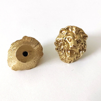 Poignées de porte d'armoire, boutons de tiroir et poignées de meuble en laiton texturé vintage tête de lion pour armoire et cuisine