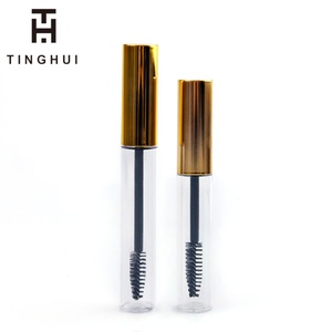 หลอดบรรจุภัณฑ์เครื่องสำอางเหลวทรงกระบอกพลาสติกขายส่ง ขนาด 10 มล. ขวดเซรั่มขนตาเปล่า หลอดมาสคาร่าพร้อมแปรง - Product Image 3