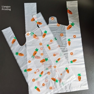 Borse a Gilet Trendy con Design a Carota e Fiori, Manici per Imballaggi Alimentari Universali, Dessert, Fast Food, Accessori e Regali - Product Image 4