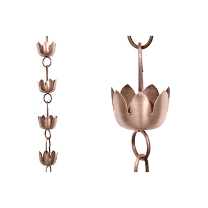 Chaîne de pluie suspendue en cuivre à double niveau, décoration de jardin extérieure, style simple, décoration de flux d'eau en aluminium pour l'extérieur de la maison - Product Image 1