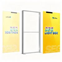 Boîte à lumière LED SEG double face pliable avec logo personnalisé, cadre en aluminium, panneau publicitaire intérieur, vente en gros