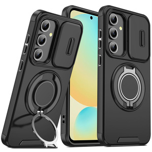 La funda magnética para teléfono cuenta con un soporte deslizante para la lente y es resistente a golpes, compatible con Samsung, Vivo, <span class=keywords><strong>Motorola</strong></span> y Google. - Product Image 1