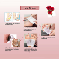 Patchs pour les pieds 2-en-1 à la rose, soins naturels à base de plantes, autocollants personnalisés ODM/OEM pour les soins des pieds quotidiens et nocturnes