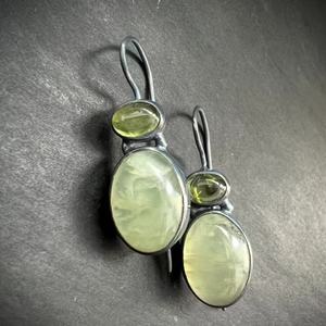 Pendant <b>Earrings</b> Green Stone Bezel Setting Copper Ear <b>Post</b> Party Jewelry Women's Fashion Dangle <b>Earrings</b> - Product Image 2