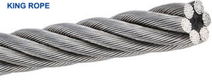6X19 7X19 + <span class=keywords><strong>wsc</strong></span>/iws เชือกลวดเหล็กชุบสังกะสี - Product Image 2