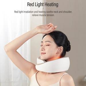 Almohada de masaje de cuello en forma de U de tejido profundo eléctrica activada por presión de espuma viscoelástica portátil Pangao con calor - Product Image 5