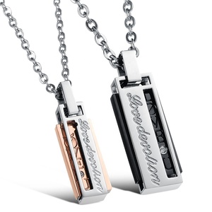 Romantico Dolce Creativo Attraente Amore <span class=keywords><strong>Argento</strong></span> <span class=keywords><strong>Coppia</strong></span> Accendino <span class=keywords><strong>Collana</strong></span> - Product Image 1