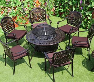 Mesa y Sillas de Aluminio Fundido para Exteriores, Jardín, Patio, Balcón, Terraza, Muebles de Estilo Europeo - Product Image 6