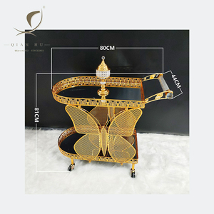2025 recién llegado, carrito de Hotel de Metal de estilo europeo personalizado, muebles modernos hechos a mano para uso en la cocina, rueda con espejo - Product Image 4