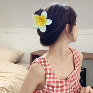 Hot Sale 4cm/8cm Hawaiian <b>Flower</b> Hair Claw Clips <b>Sweet</b> Women Girls Hair Accessories Gradient Candy Color Hair Claw - Product Image 4