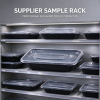 Boîte à emporter jetable en PP avec couvercle transparent à trous d'aération, anti-fuite, type bento, pour l'emballage de plats préparés en supermarché