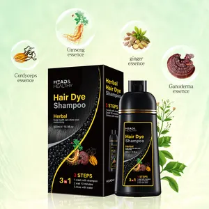 卸売3 in1グレーダークブラウンバブルハーブパーマネントヘア染料ヘアカラーシャンプー黒髪染料シャンプー