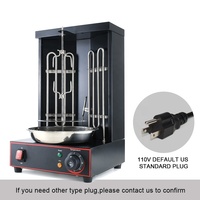 Machine à shawarma électrique portable mini, noire, pour rôtir le poulet et le dinde, machine à kebab doner, acier inoxydable de qualité alimentaire
