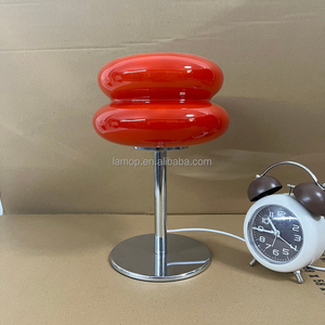 Lampe de table en verre <span class=keywords><strong>hamburger</strong></span> Style nordique minimaliste Bauhaus Vintage pour salon Chambre à coucher Décoration de chevet Lumière d'ambiance nocturne - Product Image 5