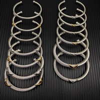 Pulsera X Plateada de Alta Calidad DY, Pulsera Clásica XX Dorada Unisex de Lujo, Joyería al por Mayor